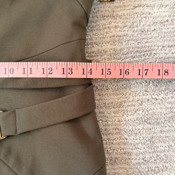 NWOT L.A.M.B. Gwen Stefani Green Lace Up Asymmetrical  Y2K Dress Size 6 - Picture 14 of 15